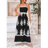 imagePRETTYGARDEN Summer Dress for Women 2025 Floral Sundress Spaghetti Strap Flowy Beach Vacation Boho Maxi DressesBlack White Floral