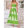 imagePRETTYGARDEN Summer Dress for Women 2025 Floral Sundress Spaghetti Strap Flowy Beach Vacation Boho Maxi DressesGreen Floral