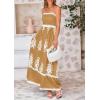 imagePRETTYGARDEN Summer Dress for Women 2025 Floral Sundress Spaghetti Strap Flowy Beach Vacation Boho Maxi DressesKhaki Floral