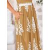 imagePRETTYGARDEN Summer Dress for Women 2025 Floral Sundress Spaghetti Strap Flowy Beach Vacation Boho Maxi DressesKhaki Floral