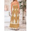 imagePRETTYGARDEN Summer Dress for Women 2025 Floral Sundress Spaghetti Strap Flowy Beach Vacation Boho Maxi DressesKhaki Floral