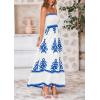 imagePRETTYGARDEN Summer Dress for Women 2025 Floral Sundress Spaghetti Strap Flowy Beach Vacation Boho Maxi DressesWhite Blue Floral