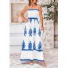 imagePRETTYGARDEN Summer Dress for Women 2025 Floral Sundress Spaghetti Strap Flowy Beach Vacation Boho Maxi DressesWhite Blue Floral