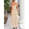 imagePRETTYGARDEN Womens Summer Outfits 2 Piece Sets Casual Ribbed Knit Crop Tube Top Wide Leg Pants Spring Matching Lounge SetApricot