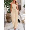imagePRETTYGARDEN Womens Summer Outfits 2 Piece Sets Casual Ribbed Knit Crop Tube Top Wide Leg Pants Spring Matching Lounge SetApricot