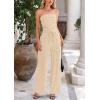 imagePRETTYGARDEN Womens Summer Outfits 2 Piece Sets Casual Ribbed Knit Crop Tube Top Wide Leg Pants Spring Matching Lounge SetApricot