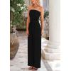 imagePRETTYGARDEN Womens Summer Outfits 2 Piece Sets Casual Ribbed Knit Crop Tube Top Wide Leg Pants Spring Matching Lounge SetBlack