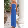 imagePRETTYGARDEN Womens Summer Outfits 2 Piece Sets Casual Ribbed Knit Crop Tube Top Wide Leg Pants Spring Matching Lounge SetBlue