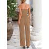 imagePRETTYGARDEN Womens Summer Outfits 2 Piece Sets Casual Ribbed Knit Crop Tube Top Wide Leg Pants Spring Matching Lounge SetCamel