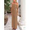 imagePRETTYGARDEN Womens Summer Outfits 2 Piece Sets Casual Ribbed Knit Crop Tube Top Wide Leg Pants Spring Matching Lounge SetCamel