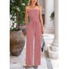 imagePRETTYGARDEN Womens Summer Outfits 2 Piece Sets Casual Ribbed Knit Crop Tube Top Wide Leg Pants Spring Matching Lounge SetDusty Pink