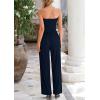 imagePRETTYGARDEN Womens Summer Outfits 2 Piece Sets Casual Ribbed Knit Crop Tube Top Wide Leg Pants Spring Matching Lounge SetNavy