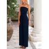 imagePRETTYGARDEN Womens Summer Outfits 2 Piece Sets Casual Ribbed Knit Crop Tube Top Wide Leg Pants Spring Matching Lounge SetNavy