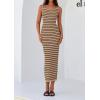 imagePRETTYGARDEN Womens Summer Tank Dress Casual Sleeveless Striped Ribbed Knit Long Dresses Beach Vacation SundressKhaki