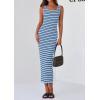 imagePRETTYGARDEN Womens Summer Tank Dress Casual Sleeveless Striped Ribbed Knit Long Dresses Beach Vacation SundressLight Blue