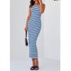 imagePRETTYGARDEN Womens Summer Tank Dress Casual Sleeveless Striped Ribbed Knit Long Dresses Beach Vacation SundressLight Blue