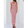 imagePRETTYGARDEN Womens Summer Tank Dress Casual Sleeveless Striped Ribbed Knit Long Dresses Beach Vacation SundressPink