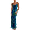 imagePRETTYGARDEN Maxi Dresses for Women 2025 Summer Tiered Floral Beach Sundress Spaghetti Strap Wedding Guest Long DressPrint Blue Green