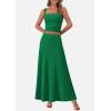 imagePRETTYGARDEN Women Two Piece Skirt Set Trendy Summer 2025 Crop Tank Top Flowy Midi Skirts Matching Ribbed Knit Casual OutfitsGreen