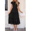 imagePRETTYGARDEN Womens Floral Midi Dresses 2025 Summer Cap Sleeve Smocked Ruffle A Line Long Flowy Wedding Guest DressBlack