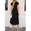 imagePRETTYGARDEN Womens Floral Midi Dresses 2025 Summer Cap Sleeve Smocked Ruffle A Line Long Flowy Wedding Guest DressBlack