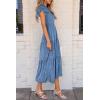 imagePRETTYGARDEN Womens Floral Midi Dresses 2025 Summer Cap Sleeve Smocked Ruffle A Line Long Flowy Wedding Guest DressBlue