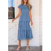imagePRETTYGARDEN Womens Floral Midi Dresses 2025 Summer Cap Sleeve Smocked Ruffle A Line Long Flowy Wedding Guest DressBlue