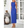 imagePRETTYGARDEN Womens Maxi Dress 2025 Summer Long Resort Wedding Guest Dresses Vacation Casual Bodycon Spaghetti Strap SundressBlue