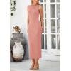 imagePRETTYGARDEN Womens Maxi Dress 2025 Summer Long Resort Wedding Guest Dresses Vacation Casual Bodycon Spaghetti Strap SundressPink