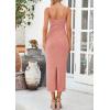 imagePRETTYGARDEN Womens Maxi Dress 2025 Summer Long Resort Wedding Guest Dresses Vacation Casual Bodycon Spaghetti Strap SundressPink