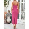 imagePRETTYGARDEN Womens Maxi Dress 2025 Summer Long Resort Wedding Guest Dresses Vacation Casual Bodycon Spaghetti Strap SundressRose Red