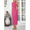 imagePRETTYGARDEN Womens Maxi Dress 2025 Summer Long Resort Wedding Guest Dresses Vacation Casual Bodycon Spaghetti Strap SundressRose Red