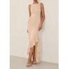 imagePRETTYGARDEN Womens Summer Bodycon Maxi Dress 2025 Sleeveless Ruffle Mermaid Cocktail Wedding Guest Formal Long DressesApricot