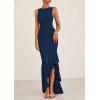 imagePRETTYGARDEN Womens Summer Bodycon Maxi Dress 2025 Sleeveless Ruffle Mermaid Cocktail Wedding Guest Formal Long DressesNavy
