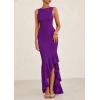 imagePRETTYGARDEN Womens Summer Bodycon Maxi Dress 2025 Sleeveless Ruffle Mermaid Cocktail Wedding Guest Formal Long DressesPurple
