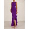 imagePRETTYGARDEN Womens Summer Bodycon Maxi Dress 2025 Sleeveless Ruffle Mermaid Cocktail Wedding Guest Formal Long DressesPurple