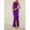 imagePRETTYGARDEN Womens Summer Bodycon Maxi Dress 2025 Sleeveless Ruffle Mermaid Cocktail Wedding Guest Formal Long DressesPurple