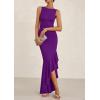 imagePRETTYGARDEN Womens Summer Bodycon Maxi Dress 2025 Sleeveless Ruffle Mermaid Cocktail Wedding Guest Formal Long DressesPurple