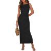 imagePRETTYGARDEN Womens Maxi Dress 2025 Summer Long Resort Wedding Guest Dresses Vacation Casual Bodycon Spaghetti Strap SundressBlack