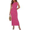 imagePRETTYGARDEN Womens Maxi Dress 2025 Summer Long Resort Wedding Guest Dresses Vacation Casual Bodycon Spaghetti Strap SundressRose Red