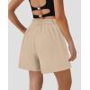 imagePRETTYGARDEN Shorts for Women Trendy 2025 Summer Elastic High Waisted Wide Leg Business Casual Dressy Shorts with PocketsApricot