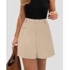 imagePRETTYGARDEN Shorts for Women Trendy 2025 Summer Elastic High Waisted Wide Leg Business Casual Dressy Shorts with PocketsApricot