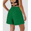 imagePRETTYGARDEN Shorts for Women Trendy 2025 Summer Elastic High Waisted Wide Leg Business Casual Dressy Shorts with PocketsGreen