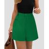 imagePRETTYGARDEN Shorts for Women Trendy 2025 Summer Elastic High Waisted Wide Leg Business Casual Dressy Shorts with PocketsGreen