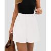imagePRETTYGARDEN Shorts for Women Trendy 2025 Summer Elastic High Waisted Wide Leg Business Casual Dressy Shorts with PocketsWhite