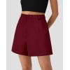imagePRETTYGARDEN Shorts for Women Trendy 2025 Summer Elastic High Waisted Wide Leg Business Casual Dressy Shorts with PocketsWine Red