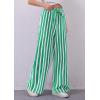 imagePRETTYGARDEN Women Striped Pants 2025 Summer Casual Trendy Lightweight Wide Leg Drawstring Lounge Pajama Trouser with PocketsStriped Grey Blue Green