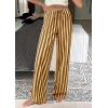 imagePRETTYGARDEN Women Striped Pants 2025 Summer Casual Trendy Lightweight Wide Leg Drawstring Lounge Pajama Trouser with PocketsStriped Khaki Army Green