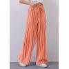 imagePRETTYGARDEN Women Striped Pants 2025 Summer Casual Trendy Lightweight Wide Leg Drawstring Lounge Pajama Trouser with PocketsStriped Pink Orange