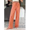 imagePRETTYGARDEN Women Striped Pants 2025 Summer Casual Trendy Lightweight Wide Leg Drawstring Lounge Pajama Trouser with PocketsStriped Pink Orange